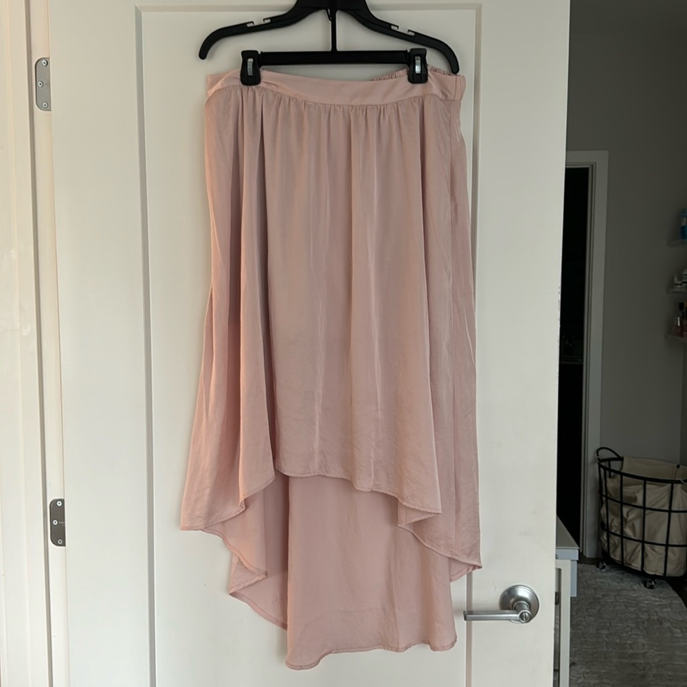 Lauren Conrad blush pink high low skirt